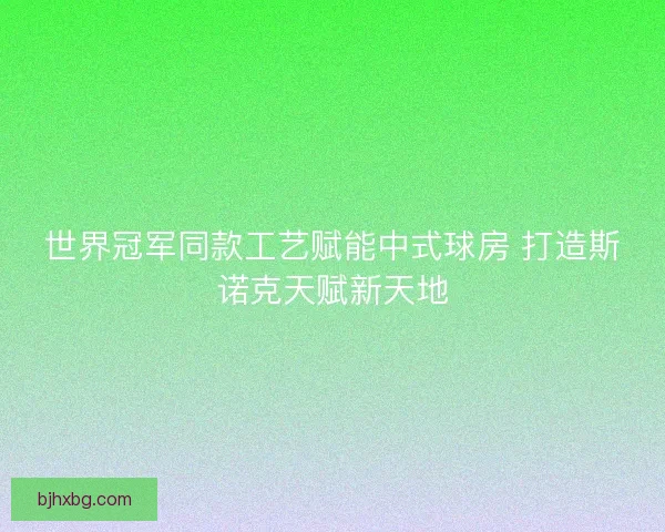 世界冠军同款工艺赋能中式球房 打造斯诺克天赋新天地