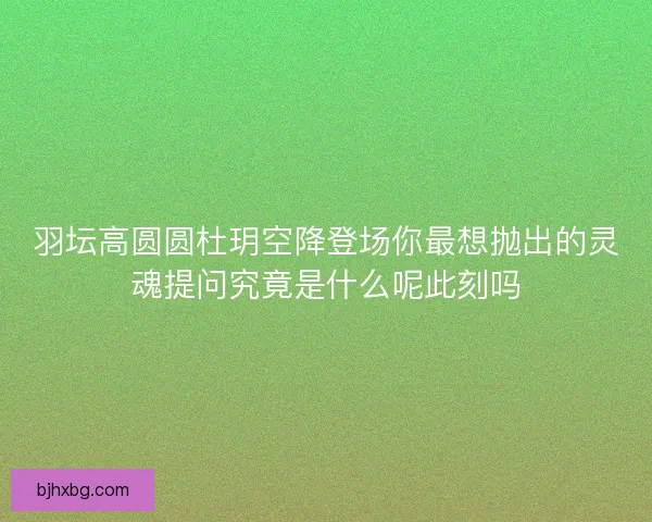 羽坛高圆圆杜玥空降登场你最想抛出的灵魂提问究竟是什么呢此刻吗